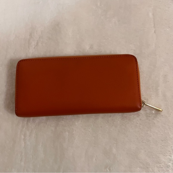 Michael Kors Jet Set Orange Leather Zip Around Wallet - Picture 5 of 7